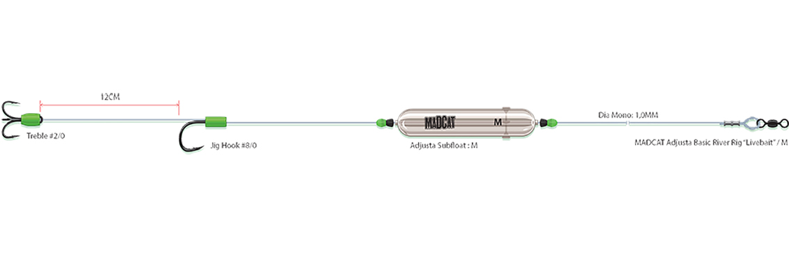 Náväzec MADCAT Adjusta Basic River Rigs Live Bait